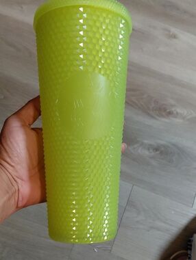 Starbucks Neon Lime Green Textured Studded Tumbler